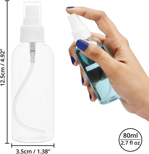 Imagen 2 de 10 de Pack 12 Atomizadores Botella Rociador Spray Aerosol 80ml