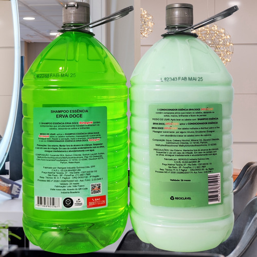 Kit Shampoo + Condicionador Para Salão Erva Doce Detagold 2l