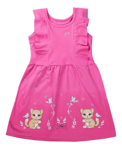 Vestido Infantil Menina Festa Gatinho Liso Pérola - Tileesul