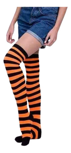 Calcetas Rayadas Naranja /negro Halloween/costume/cosplay  .