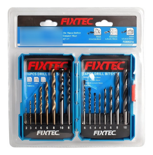 Kit Profesional De Brocas Para Taladro Con 16 Piezas Fixtec