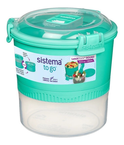 Recipiente Sistema To Go Redondo 965ml Resistente Color Verde Claro