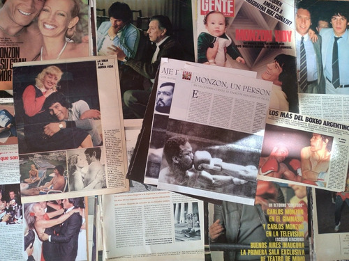 Lote 80 Recortes Carlos Monzon Clipping (Usado)