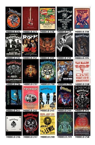 Imagem 6 de 10 de Kit 10 Impressos Fotográficos Show Poster De Bandas De Rock