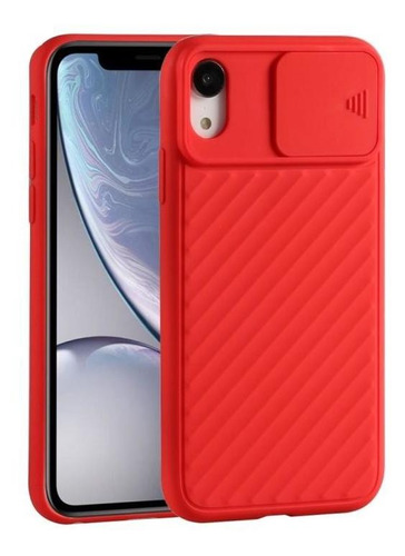 Carcasa Con Protector De Cámara C/rojo Para iPhone XR 