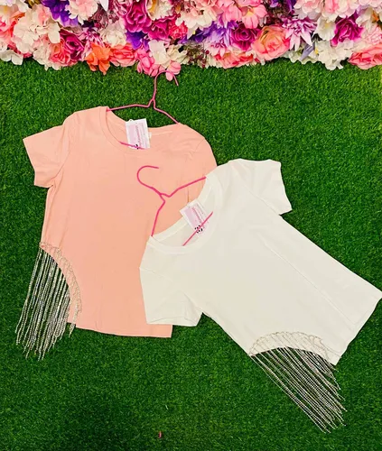 Blusas con pedrería de moda hot sale