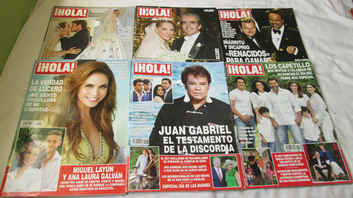 6 Revistas Hola. Lucero. Juan Gabriel, Bibi Gaytan, Edith.
