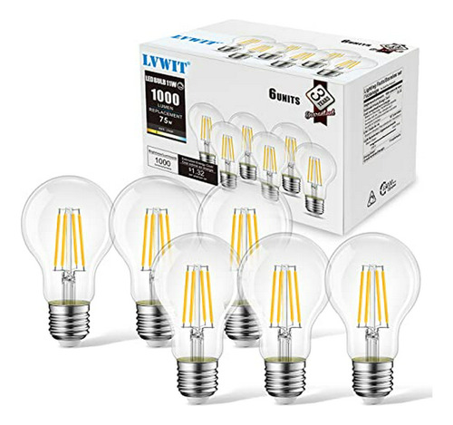 Foco De Halógeno - A19 Led Vintage Led Filament Bulb E26 Bas