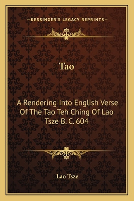 Libro Tao: A Rendering Into English Verse Of The Tao Teh ...