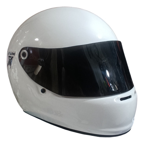 Casco Para Competicion Gp6 At Racing Blanco Visor Negro Xl
