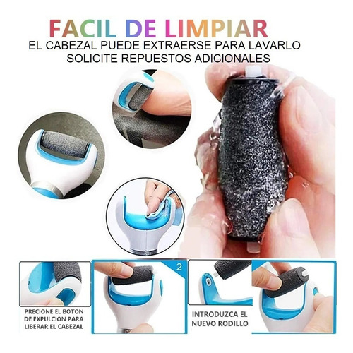 8 Repuesto Rodillo Pulidor Exfoliador Pédico Saca Dureza