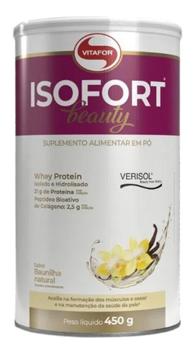 Kit 2 Isofort Beauty Whey Protein Baunilha Vitafor 450g