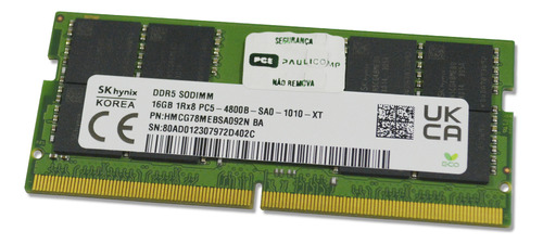 Memória Ram P/ Notebook 16gb Ddr5 4800mhz Hmcg78mebsa092n Ba