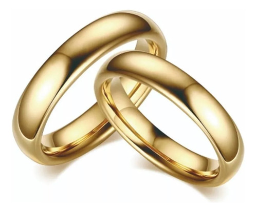 Par De Anillos Argollas Boda Tungsteno Oro Alta Pureza