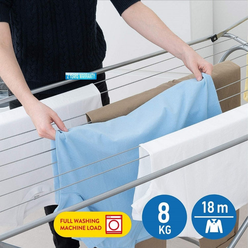 Imagen 6 de 10 de Secaropa Extensible Plegable 12 Mts De Ropa Inoxidable