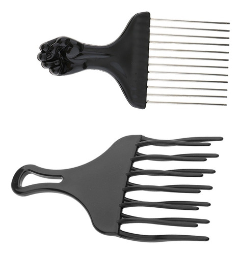 A 2pcs Peine Afro Ancho Dientes For Cabello Cortar Cepillo