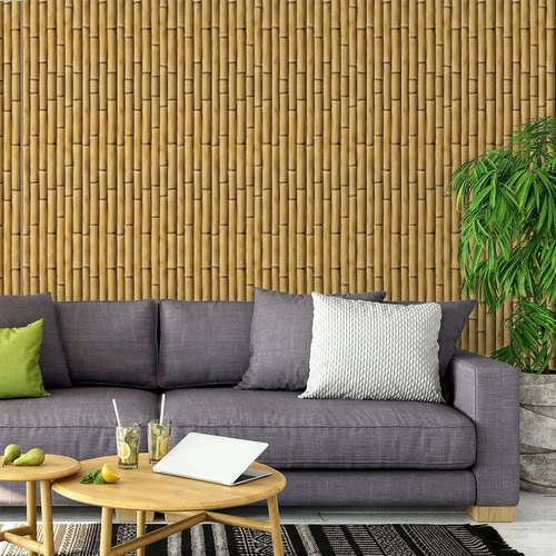 Papel De Parede Adesivo 3d Textura Bambu Classic Sala Quarto