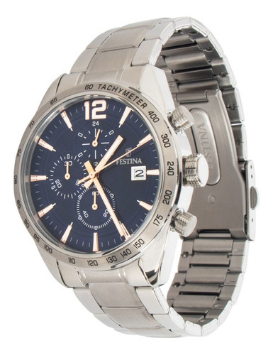 Reloj F16759/5 Festina Hombre Timeless Chronograph /marisio Color de la correa Plateado Color del bisel Plateado Color del fondo Azul