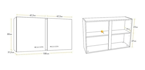 Módulo Mueble Aéreo 2 Puertas 100x60x31,5cm
