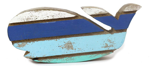 Beachcombers Figura De Rayas Azules De Ballena De Madera De.