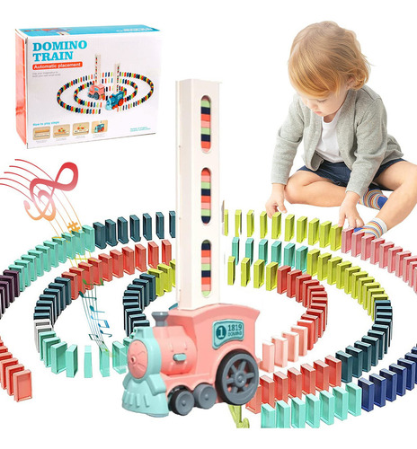 Juego Para Niños Tren Dominó Vehículos De Juguete 60 Color Rosa Personaje Rosa