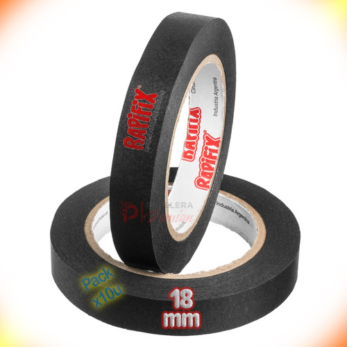 Cinta Papel Negra 18mm 50mt Teatros Eventos Pack X10 Rapifix