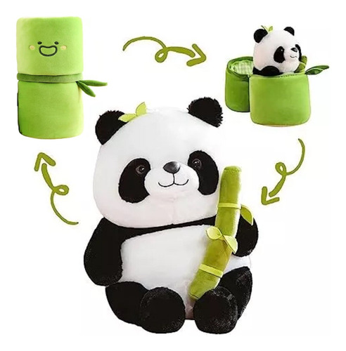 Peluche De Panda Bambu 2 En 1 Hermoso Regalo Kawaii 