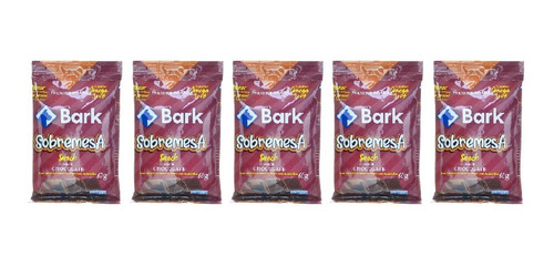 Bark Snacks P/ Cães Sobremesa Chocolate 60g Kit 5 Unid.