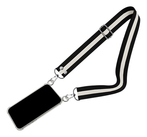 Para Todos Los Iphone 13 Correa Colgante + Funda Reforzada Negro Beige Negro Iphone 13
