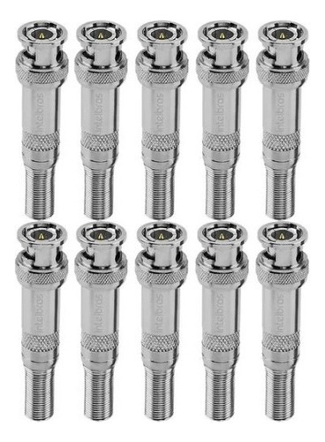 Conector Intelbras BNC Macho Con Mola kit 10 unidades