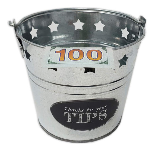 Tip Bucket Metal Con Diseño De Estrellas Para Bares, Clubes,