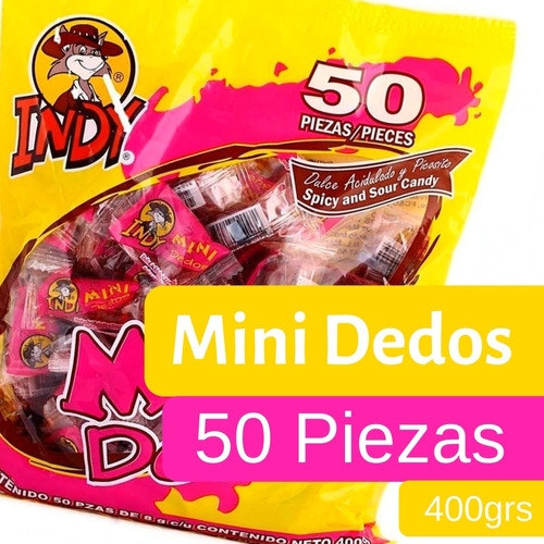 Mini Dedos Indy Dulce Acidito Y Picosito 50pz 