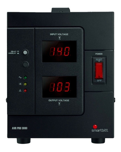 Regulador De Energía P/ Línea Blanca Smartbitt 3000va Color Negro