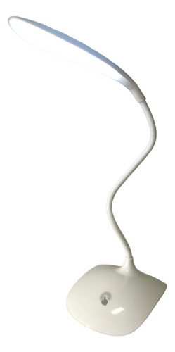 Lampara Escritorio Flexible Luz Led Control Tactil Usb Cts Estructura Blanco Pantalla Blanco