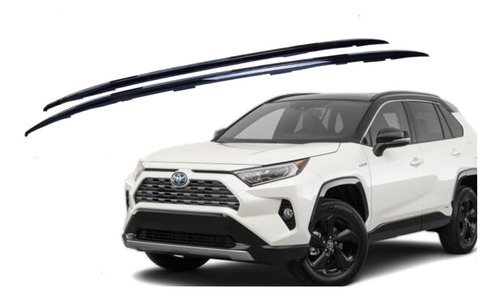 Barra De Techo Laterales Toyota Rav4 Negra 2019-2021.