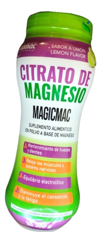 Citrato De Magnesio 350gr En Polvo Magicmac - 150mg/porción Sabor N/a