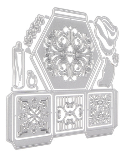 De Troquel De Corte Diy Caja Hexagonal De Metal Grabado En
