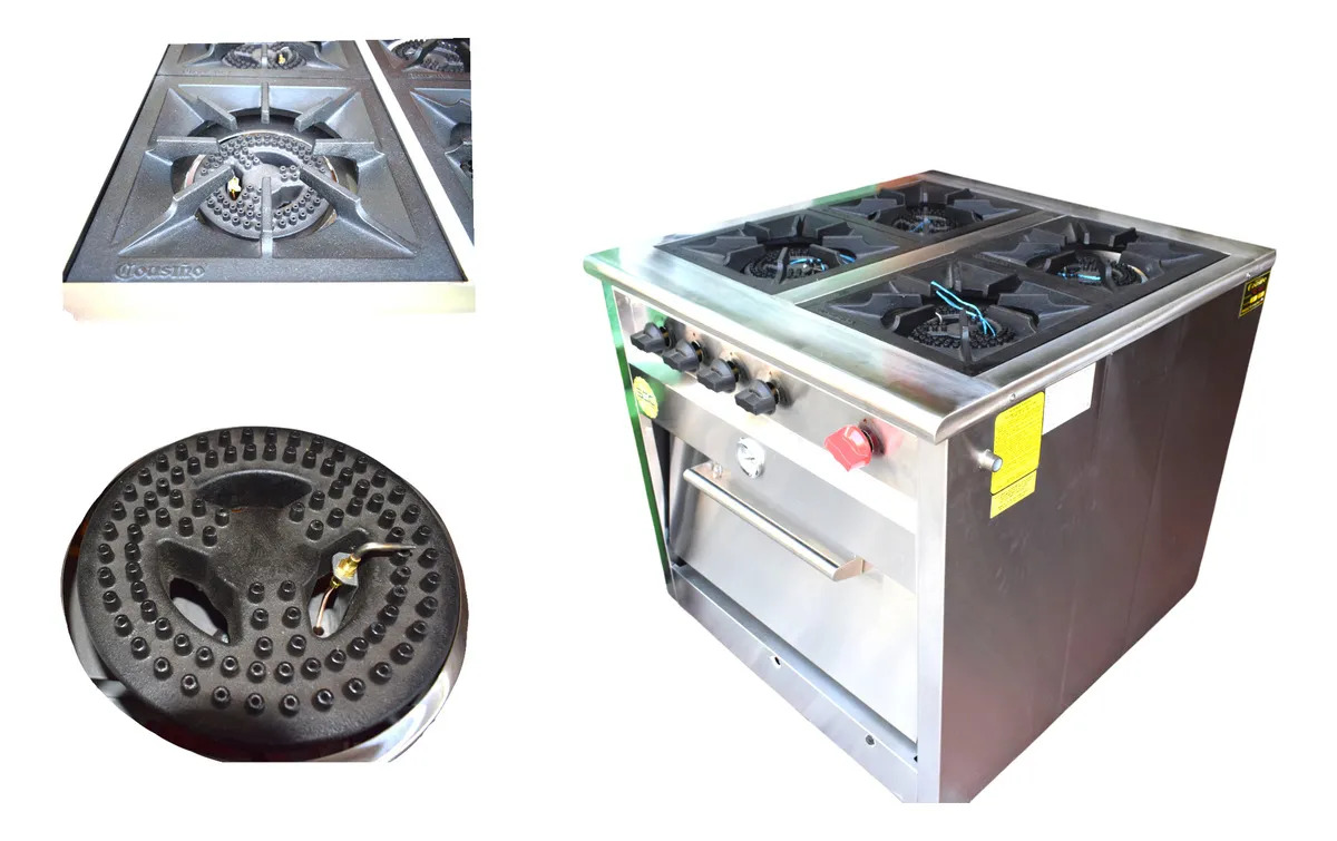Cocina Industrial 4 Platos + Horno Cousiño Certificada Sec