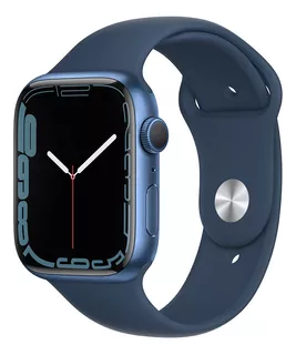 Apple Watch Series 7 (GPS, 45mm) - Color azul - Correa deportiva azul abismo