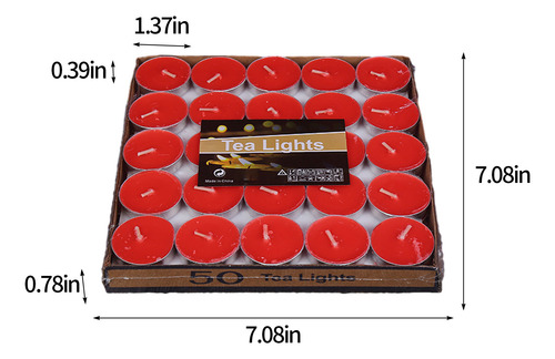 Velas De Té Flotantes Tipo Tabaco, 50 Unidades, Para Fiesta