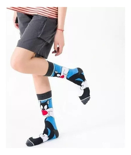 5 Pares De Calcetines Largos De Algodón Con Dibujos Animados