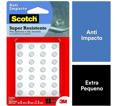 Imagem 2 de 7 de 3 Protetor Anti Impacto 3m Scotch Redondo Extra Pequeno