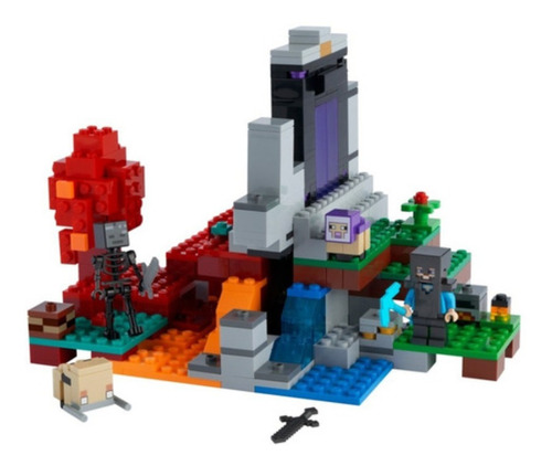 Lego Minecraft The Ruined Portal 316 Piezas Portal En Ruinas