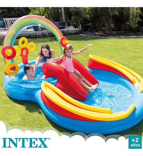 Centro De Juego Inflable Arcoíris 297 X 193 X 135 Cm Para Ni