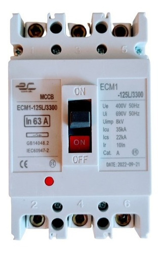 Breaker Interruptor Industrial De Caja Moldeada 63 Amperios