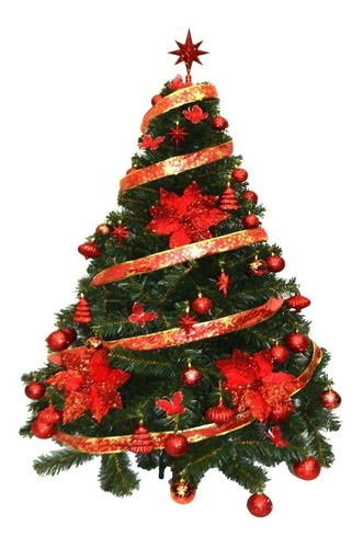 Árbol De Navidad Bariloche 1,35m + Kit 48 Cybermonday Sheshu