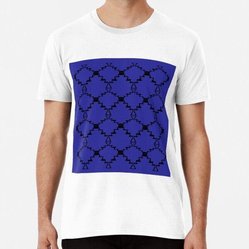 Remera Ethno, Design Blocks Blue Algodon Premium 