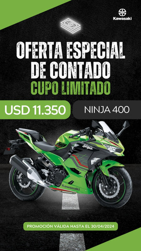Kawasaki Ninja 400 0kmoferta Especial Contado Cupo Limitado
