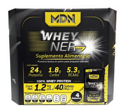 Proteina Whey Ner Mdn 40 Sobres (4 Sabores) Envio Full