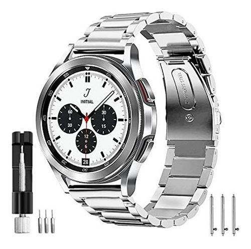Malla De Acero Inoxidable Samsung Watch 4 40 44 46mm Plata